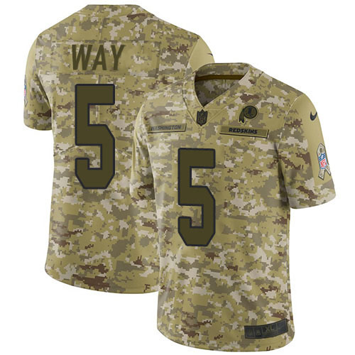 Nike Redskins #5 Tress Way Camo Youth Stitched NFL Limited 2018 Salute To Service Jersey
